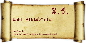Wahl Viktória névjegykártya