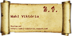 Wahl Viktória névjegykártya